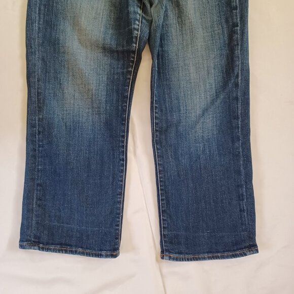 Lucky Brand Cropped Jeans Easy Rider Cop Midrise Dark Wash Stretch Size 30 - Picture 4 of 14